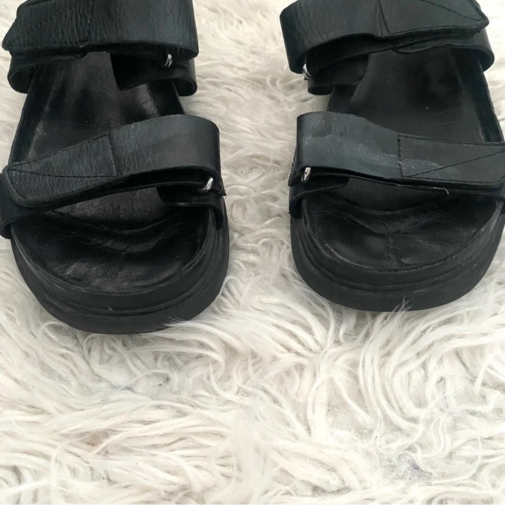 Vagabond Erin Leather Platform Leather Sandals Black Size 11 - Picture 5 of 9